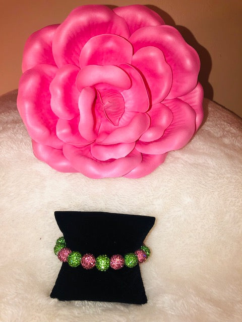 Bling Pink and Green Bracelet