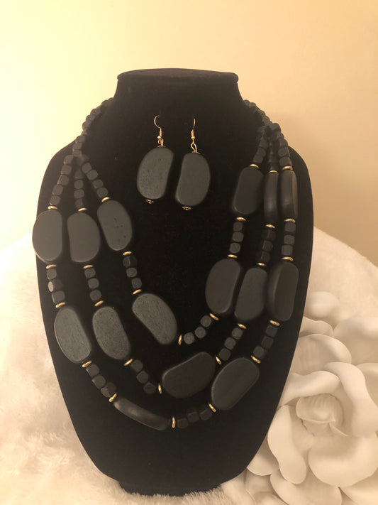 Black is Beautiful Wooden Necklace Set