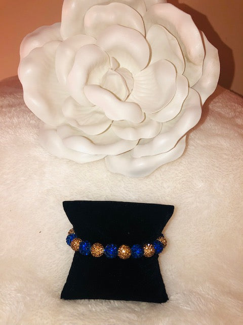 Bling Royal Blue and Gold Bracelet